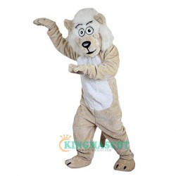 Beige Lion Beard Moustache Uniform, Beige Lion Beard Moustache Mascot Costume