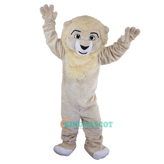 Beige Lion Cartoon Uniform, Beige Lion Cartoon Mascot Costume