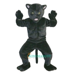 Black Leopard Panther Cartoon Uniform, Black Leopard Panther Cartoon Mascot Costume