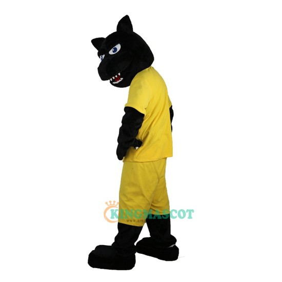 Black Sport Leopard Panther Cartoon Uniform, Black Sport Leopard Panther Cartoon Mascot Costume