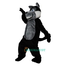 Black Wolf Cartoon Animal Uniform, Black Wolf Cartoon Animal Mascot Costume