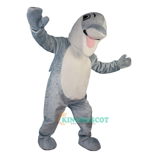 Blue Dolphin Cartoon Uniform, Blue Dolphin Cartoon Mascot Costume