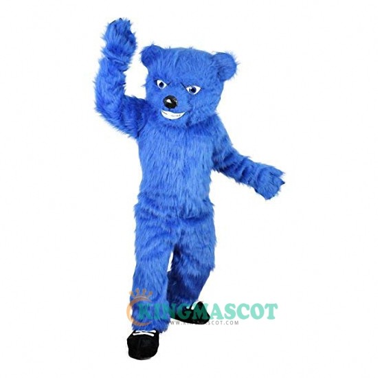 Blue Long Hairy Bear Uniform, Blue Long Hairy Bear Mascot Costume