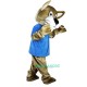 Blue Vest Wild Cat Cartoon Uniform, Blue Vest Wild Cat Cartoon Mascot Costume
