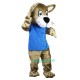 Blue Vest Wild Cat Cartoon Uniform, Blue Vest Wild Cat Cartoon Mascot Costume