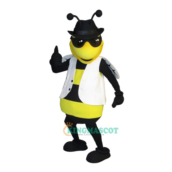 Glasses Handsome Bee Uniform, Glasses Handsome Bee Mascot Costume