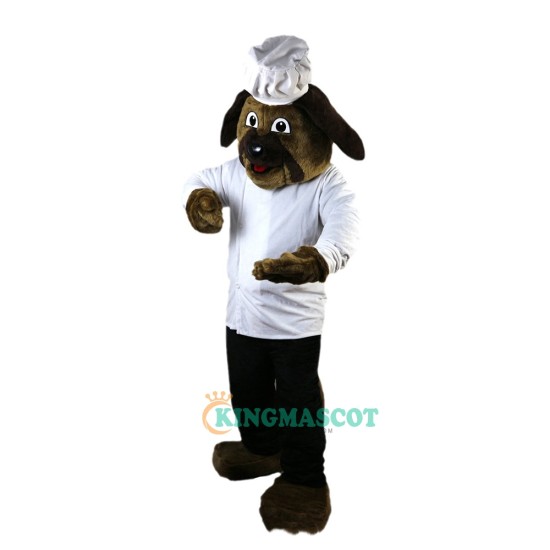 Brown Dog Chef Cook Uniform, Brown Dog Chef Cook Mascot Costume