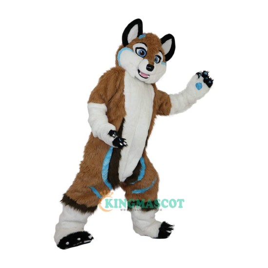 Brown Fox Dog Husky Cartoon Uniform, Brown Fox Dog Husky Cartoon Mascot Costume