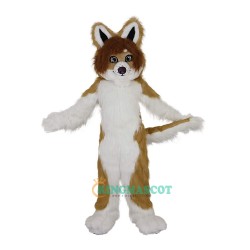 Brown Fox Dog Husky Cartoon Uniform, Brown Fox Dog Husky Cartoon Mascot Costume
