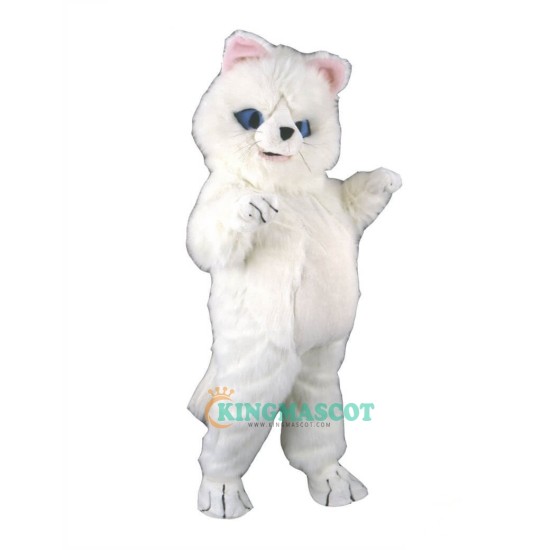 White Shaggy Cat Uniform, White Shaggy Cat Mascot Costume