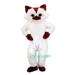 White Cute Cat Uniform, White Cute Cat Mascot Costume