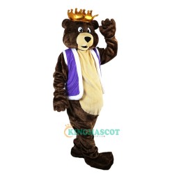 Dark Brown King Bear Uniform, Dark Brown King Bear Mascot Costume