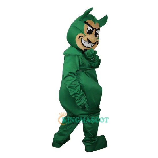 Green Devil Genius Monster Cartoon Uniform, Green Devil Genius Monster Cartoon Mascot Costume