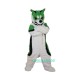 Green Fox Dog Husky Cartoon Uniform, Green Fox Dog Husky Cartoon Mascot Costume