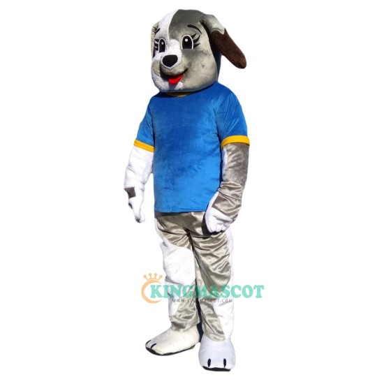 Grey Dog Cartoon Uniform, Grey Dog Cartoon Mascot Costume