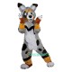 Grey Fox Dog Husky Cartoon Uniform, Grey Fox Dog Husky Cartoon Mascot Costume