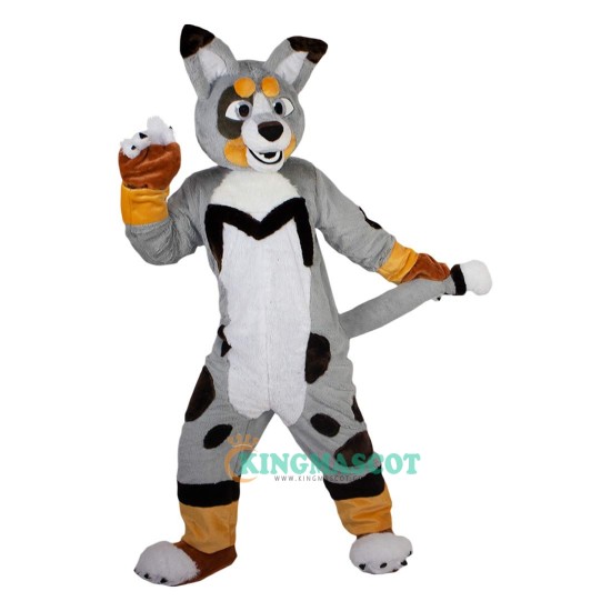 Grey Fox Dog Husky Cartoon Uniform, Grey Fox Dog Husky Cartoon Mascot Costume