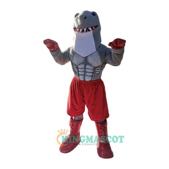 Grey Muscle shark Uniform, Grey Muscle shark Mascot Costume