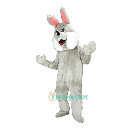 Grey Happy Rabbit Uniform, Grey Happy Rabbit Mascot Costume