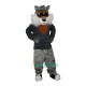 Grey Wildcat Stray Cat Hare Racoon Cartoon Uniform, Grey Wildcat Stray Cat Hare Racoon Cartoon Mascot Costume