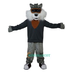 Grey Wildcat Stray Cat Hare Racoon Cartoon Uniform, Grey Wildcat Stray Cat Hare Racoon Cartoon Mascot Costume