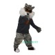 Grey Wildcat Stray Cat Hare Racoon Cartoon Uniform, Grey Wildcat Stray Cat Hare Racoon Cartoon Mascot Costume