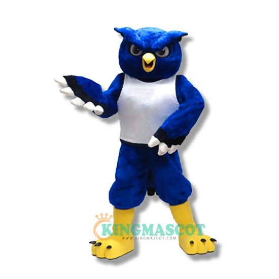 Owl Uniform, College Blue Owl Mascot Costume