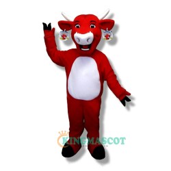 Cow Uniform, Happy Red Cow Mascot Costume