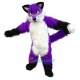 Long Hair Purple Wolf Fox Dog Cartoon Uniform, Long Hair Purple Wolf Fox Dog Cartoon Mascot Costume