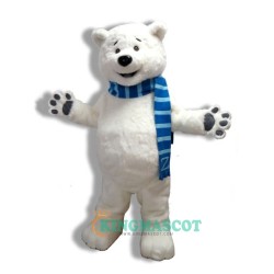 Bear Uniform, White Cute Bear Mascot Costume