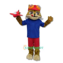 Pilot Cat Uniform, Pilot Cat Mascot Costume