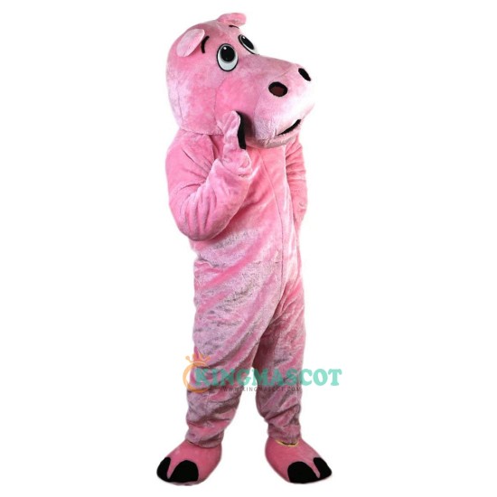 Pink Hippo Cartoon Uniform, Pink Hippo Cartoon Mascot Costume