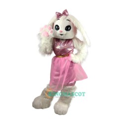 Pink white rabbit Uniform Easter Bunny Uniform, Pink white rabbit Costume Easter Bunny Mascot Costume