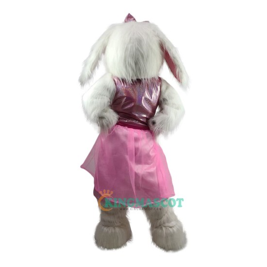 Pink white rabbit Uniform Easter Bunny Uniform, Pink white rabbit Costume Easter Bunny Mascot Costume