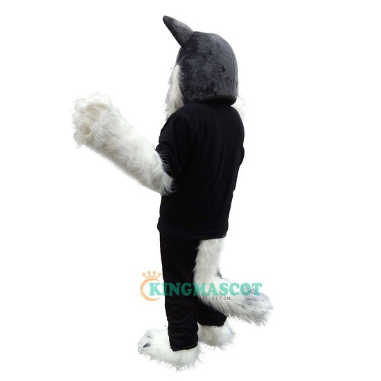 Police Gray Wolf Cartoon Uniform, Police Gray Wolf Cartoon Mascot Costume