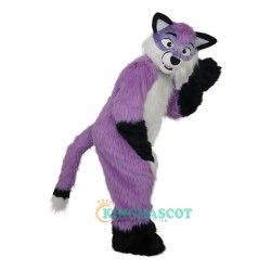 Purple Woolly Wolf Wolves Plush Wolf Cartoon Uniform, Purple Woolly Wolf Wolves Plush Wolf Cartoon Mascot Costume