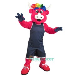 College Interesting Red Bull Uniform, College Interesting Red Bull Mascot Costume