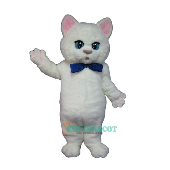 White Cute Kitten Uniform, White Cute Kitten Mascot Costume