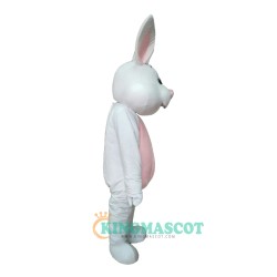 Pink White Rabbit Uniform, Pink White Rabbit Mascot Costume