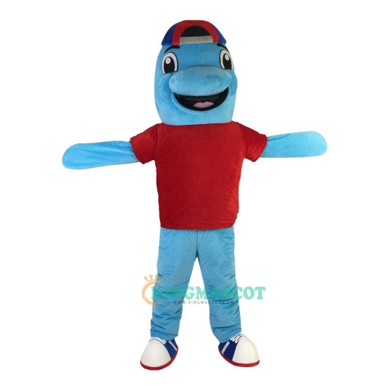 Sport Blue Dolphin Cartoon Uniform, Sport Blue Dolphin Cartoon Mascot Costume