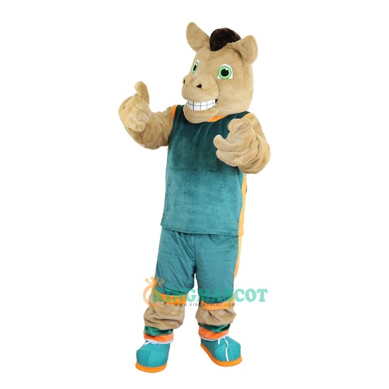 Sport Brown Horse Cartoon Uniform, Sport Brown Horse Cartoon Mascot Costume