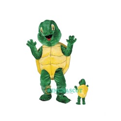 Green Happy Turtle Uniform, Green Happy Turtle Mascot Costume