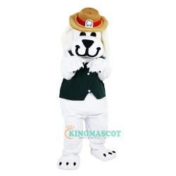 White Dog Hound Cartoon Uniform, White Dog Hound Cartoon Mascot Costume