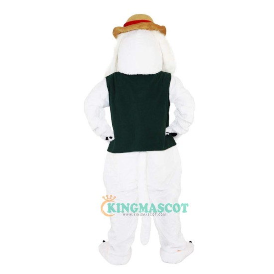 White Dog Hound Cartoon Uniform, White Dog Hound Cartoon Mascot Costume