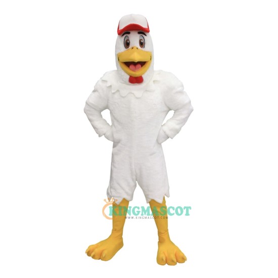 White Handsome Chicken Uniform, White Handsome Chicken Mascot Costume