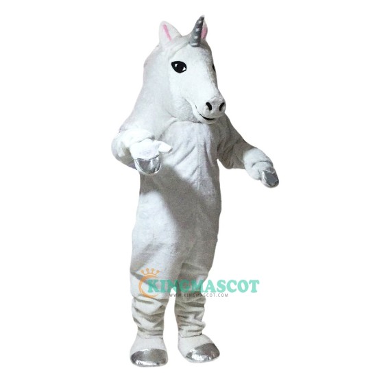 White Horse Unicorn Cartoon Uniform, White Horse Unicorn Cartoon Mascot Costume