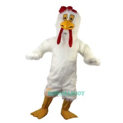 Bird Cartoon  Uniform, White Long-Haired Chicken