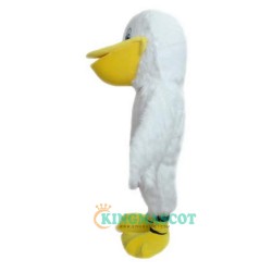 White Pelican Cartoon Uniform, White Pelican Cartoon Mascot Costume