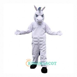 White Unicorn Horse Cartoon Uniform, White Unicorn Horse Cartoon Mascot Costume