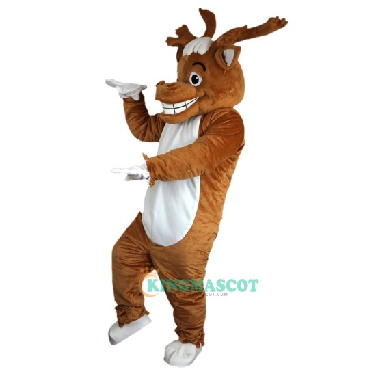 Yellow Brown Elk Moose Wapiti Cartoon Uniform, Yellow Brown Elk Moose Wapiti Cartoon Mascot Costume